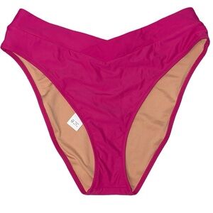 NWT J. Crew High Waisted Cheeky Bikini Bottoms Pink Large